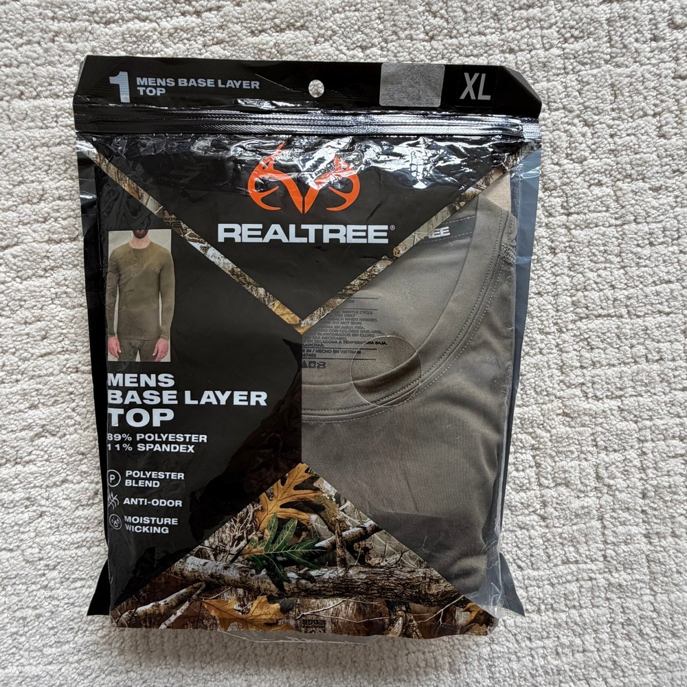 Realtree Base Layer Top Duffle Green Thermal Long Sleeve XL New in Package